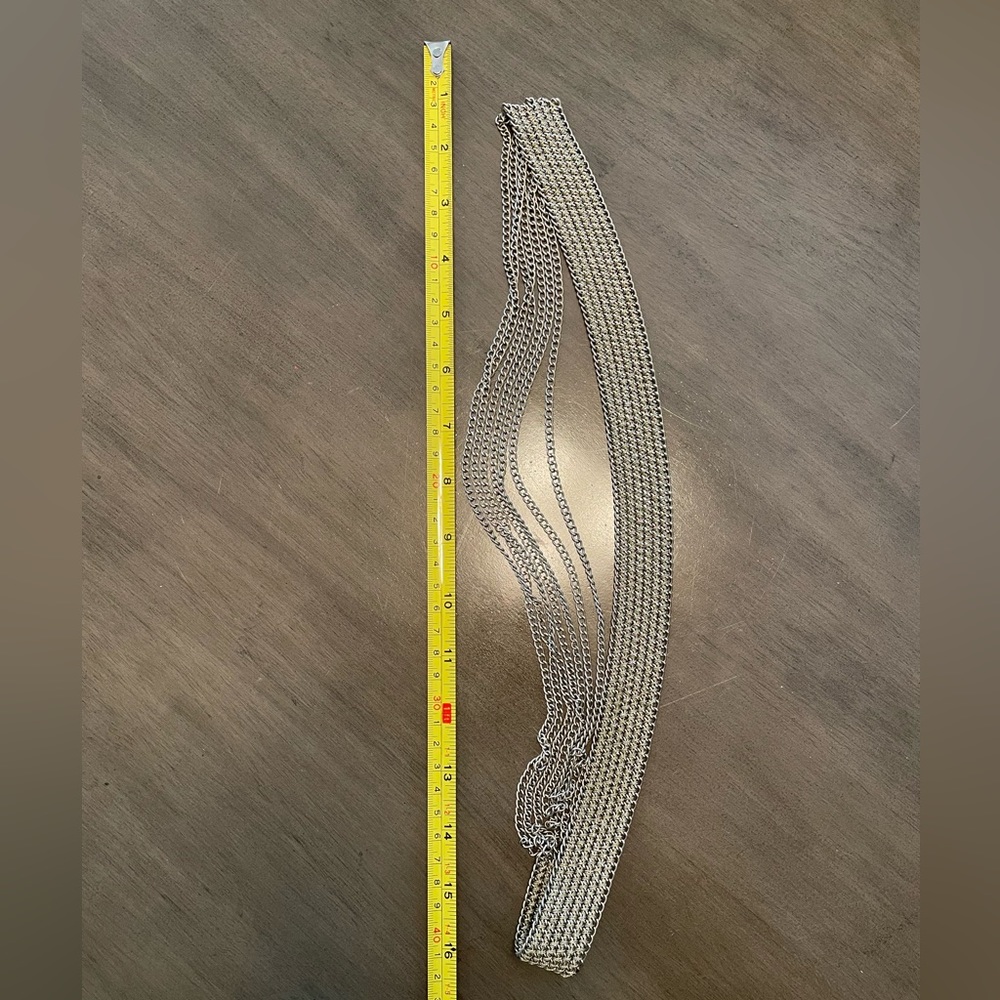 Long silver necklace